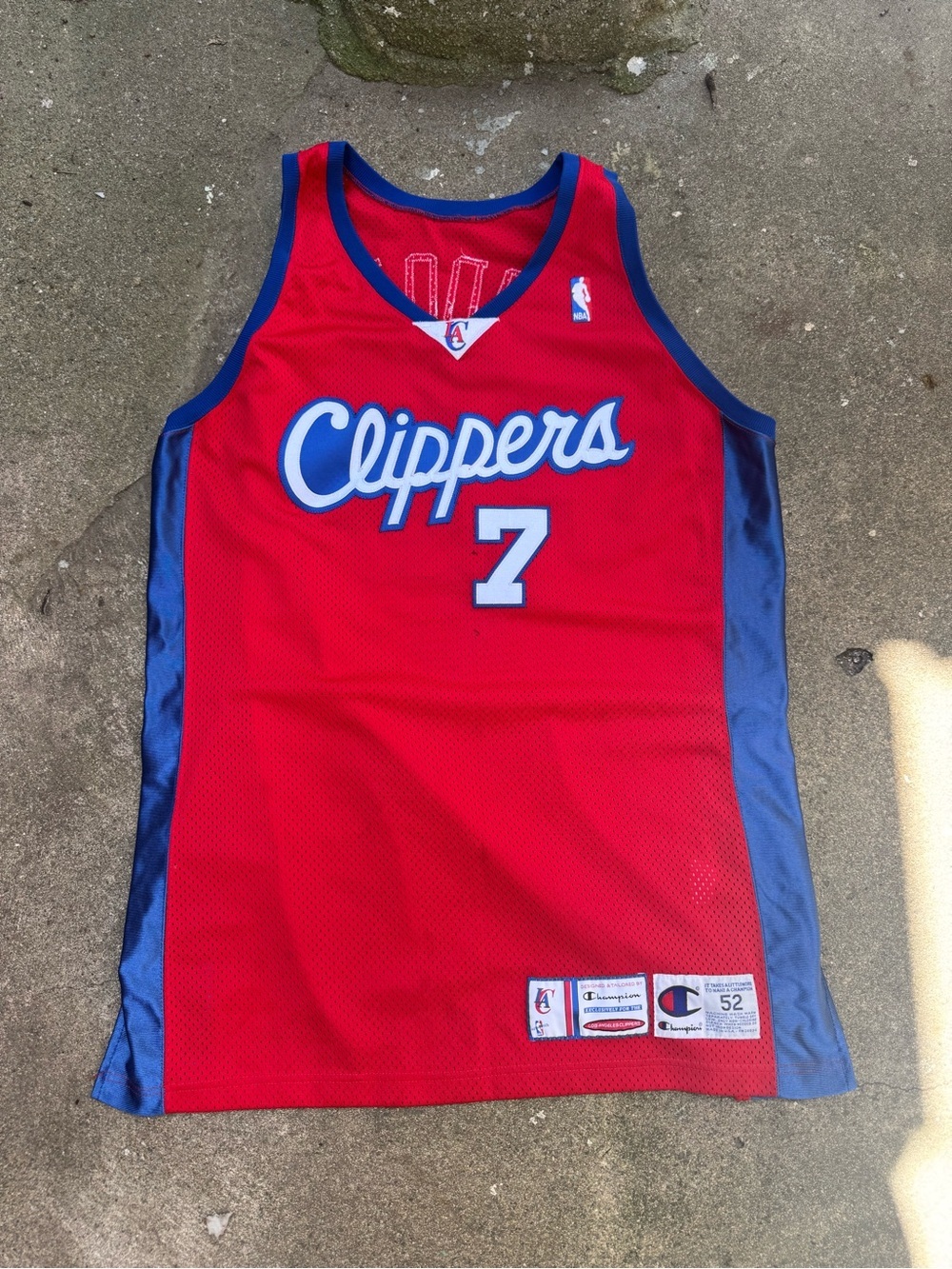 Game Used Player Issued Lamar Odom #7 Clippers Champion Authentic Jersey Size 52